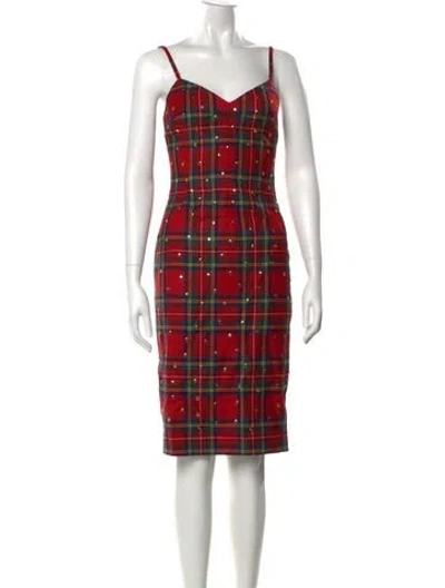 Pre-owned D&g Virgin Wool Knee-length Dress W/ Tags In Multi