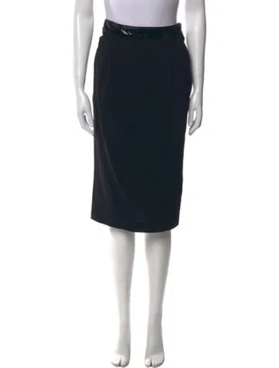 Pre-owned D&g Virgin Wool Knee-length Skirt In Black