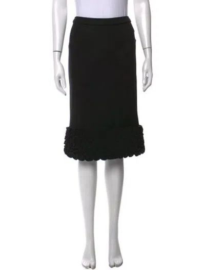 Pre-owned D&g Virgin Wool Knee-length Skirt W/ Tags In Black