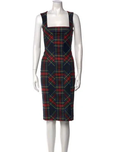 Pre-owned D&g Virgin Wool Midi Length Dress In Black