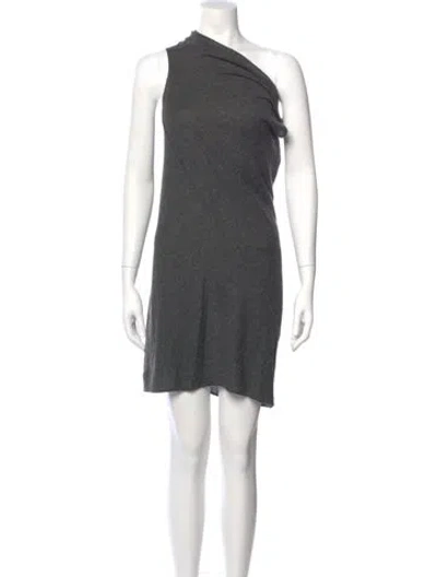 Pre-owned D&g Virgin Wool Mini Dress In Gray