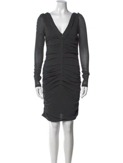 Pre-owned D&g Virgin Wool Mini Dress In Gray