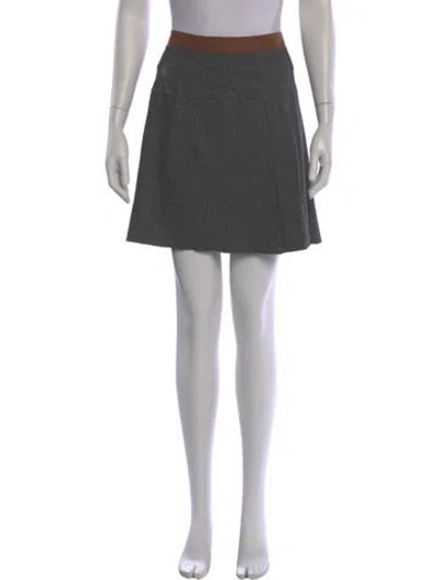 Pre-owned D&g Virgin Wool Mini Skirt In Gray