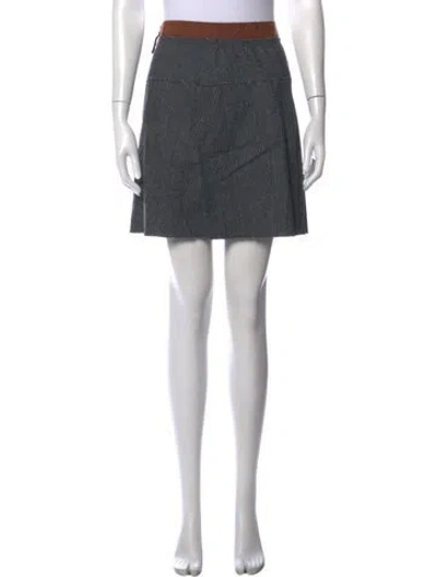 Pre-owned D&g Virgin Wool Mini Skirt In Grey