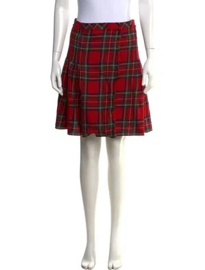Pre-owned D&g Virgin Wool Mini Skirt In Red
