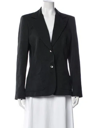 Pre-owned D&g Virgin Wool Patterned Blazer In Black