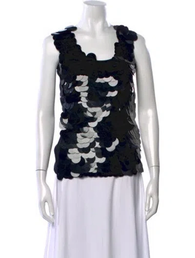 Pre-owned D&g Virgin Wool Patterned Top In Black