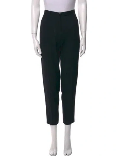 Pre-owned D&g Virgin Wool Straight Leg Pants In Black