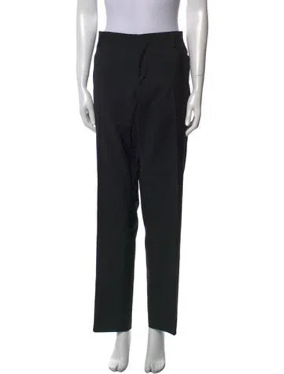 Pre-owned D&g Virgin Wool Straight Leg Pants In Black
