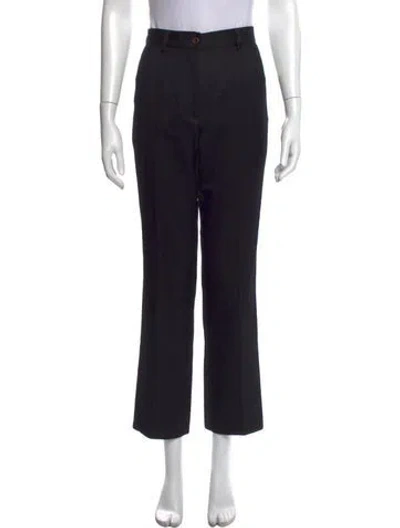 Pre-owned D&g Virgin Wool Straight Leg Pants In Black