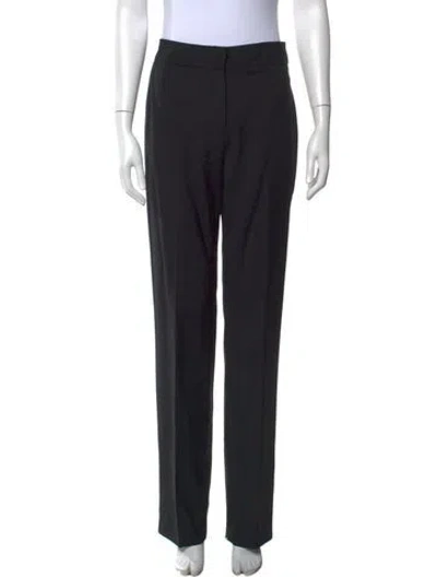 Pre-owned D&g Virgin Wool Straight Leg Pants In Black