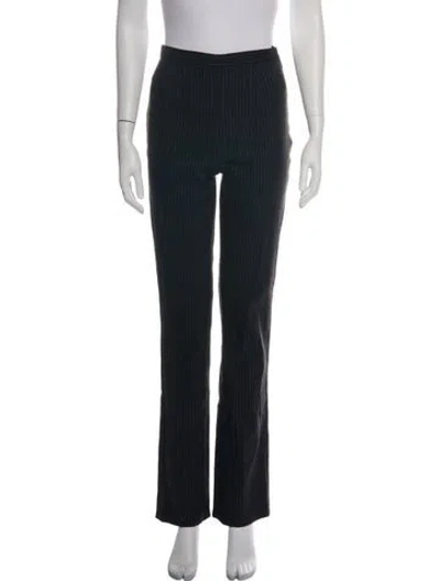 Pre-owned D&g Virgin Wool Straight Leg Pants In Black/blue