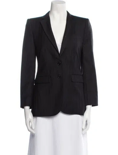 Pre-owned D&g Virgin Wool Striped Blazer In Black