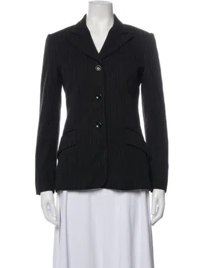 Pre-owned D&g Virgin Wool Striped Blazer In Black
