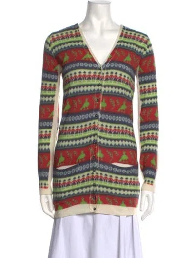 Pre-owned D&g Virgin Wool Striped Sweater W/ Tags In Red