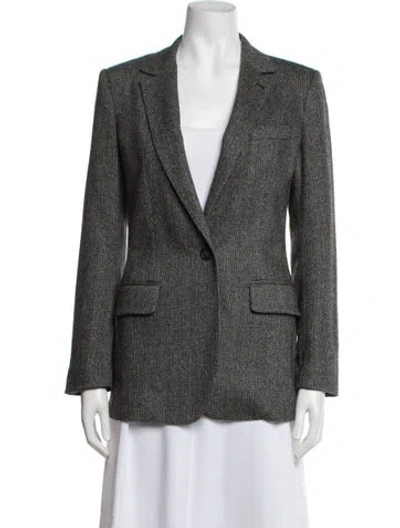 Pre-owned D&g Virgin Wool Tweed Pattern Blazer In Grey