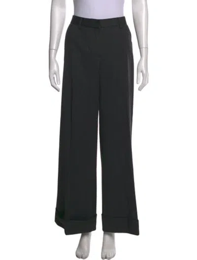 Pre-owned D&g Virgin Wool Wide Leg Pants In Grey