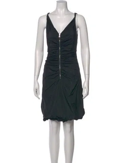 Pre-owned D&g V-neck Knee-length Dress In Black
