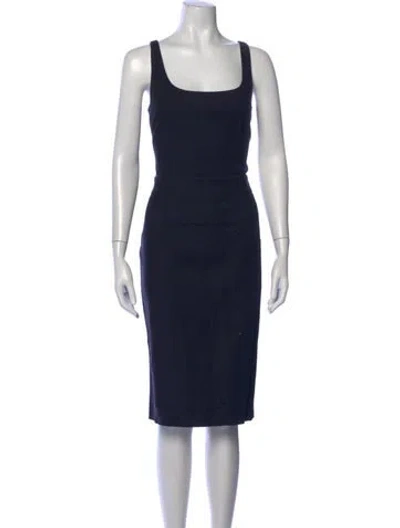 Pre-owned D&g V-neck Knee-length Dress In Black
