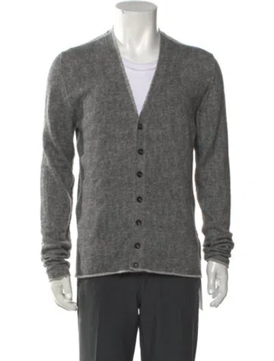 Pre-owned D&g V-neck Long Sleeve Cardigan In Gray