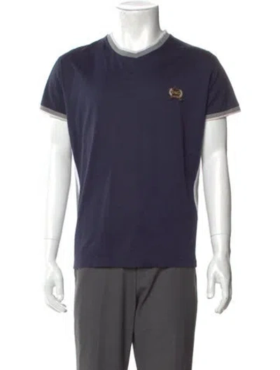 Pre-owned D&g V-neck Short Sleeve T-shirt In Blue
