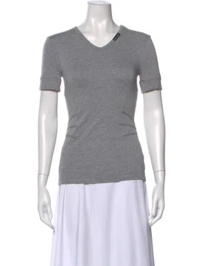 Pre-owned D&g V-neck Short Sleeve T-shirt In Gray