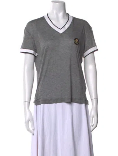 Pre-owned D&g V-neck Short Sleeve T-shirt In Grey