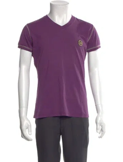 Pre-owned D&g V-neck Short Sleeve T-shirt In Purple