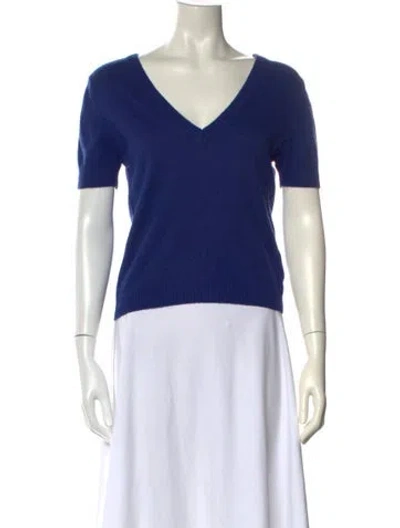 Pre-owned D&g V-neck Sweater In Blue