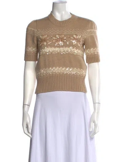 Pre-owned D&g Wool Floral Print Sweater In Neutrals