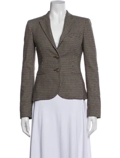 Pre-owned D&g Wool Houndstooth Print Blazer In Neutrals