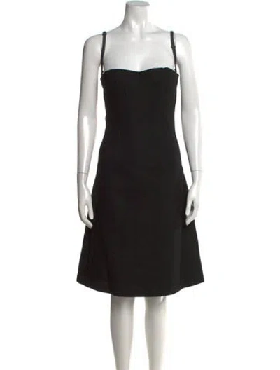 Pre-owned D&g Wool Knee-length Dress In Black