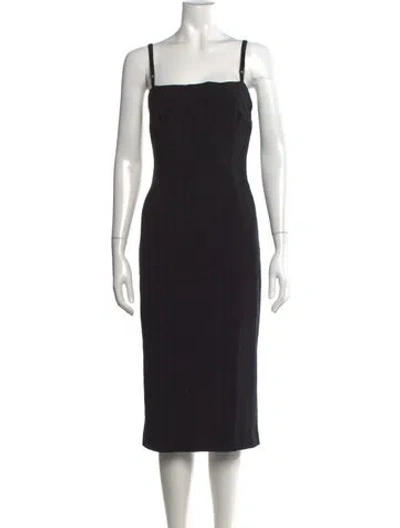 Pre-owned D&g Wool Knee-length Dress In Black