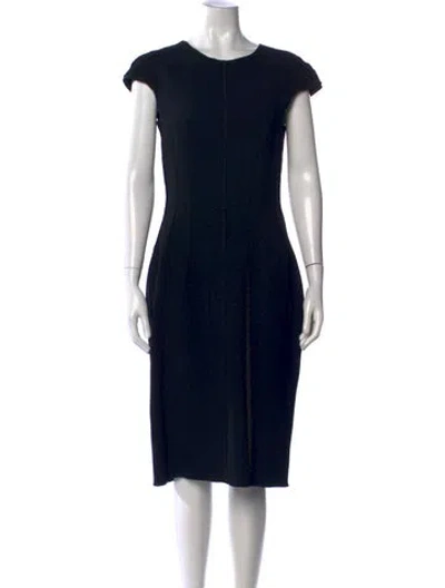Pre-owned D&g Wool Knee-length Dress In Black