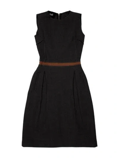 Pre-owned D&g Wool Knee-length Dress In Gray