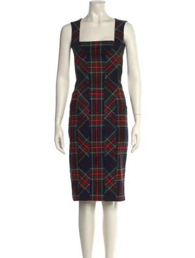 Pre-owned D&g Wool Knee-length Dress In Multi