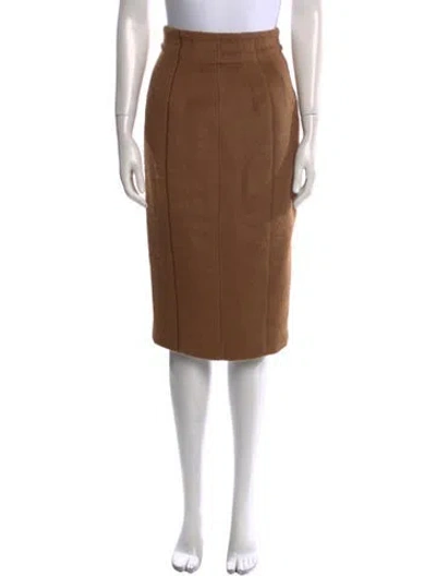 Pre-owned D&g Wool Knee-length Skirt In Brown