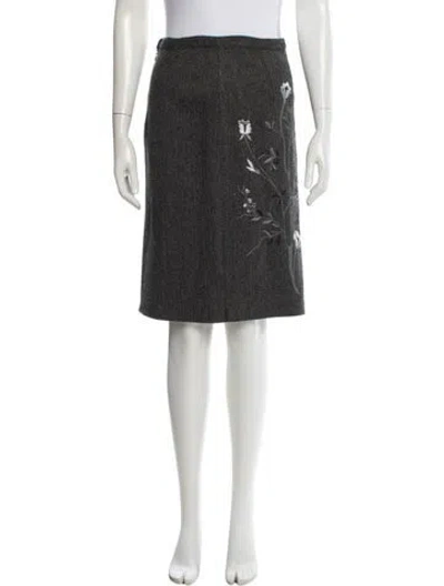 Pre-owned D&g Wool Knee-length Skirt In Gray