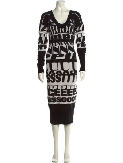 Pre-owned D&g Wool Long Dress In Black