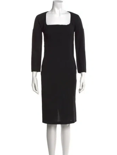 Pre-owned D&g Wool Midi Length Dress In Black