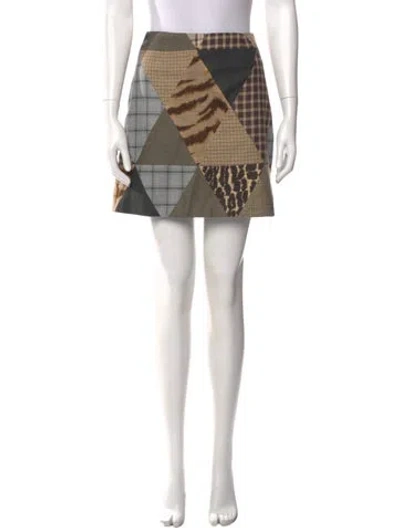 Pre-owned D&g Wool Mini Skirt In Neutral