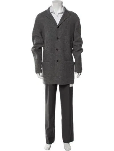 Pre-owned D&g Wool Overcoat In Gray