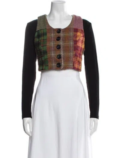 Pre-owned D&g Wool Plaid Print Jacket In Black