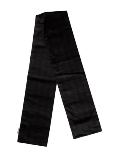 Pre-owned D&g Wool Plaid Print Scarf In Grey