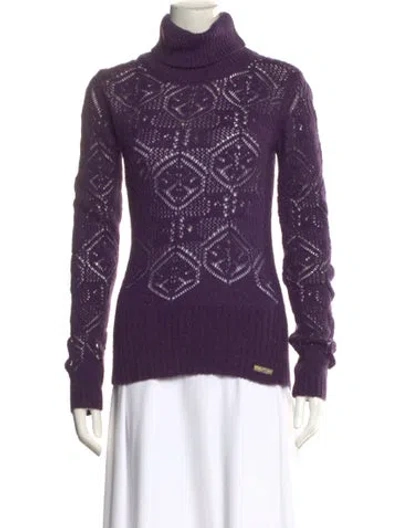 Pre-owned D&g Wool Printed Sweater In Purple