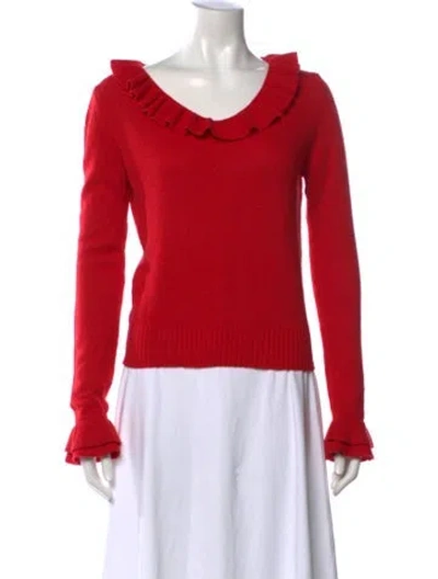Pre-owned D&g Wool Scoop Neck Sweater In Red