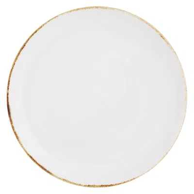 D & V Salt Serena Coupe Plate, 8.25-inch, Set Of 4, White