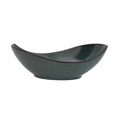 D & V Ston Porcelain Dinnerware Oval Bowl, 12.25-inch, Set Of 3