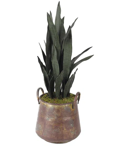 D&w Silks , Inc 42in Mother In Lawfts Tounge In Aged Copper Planter