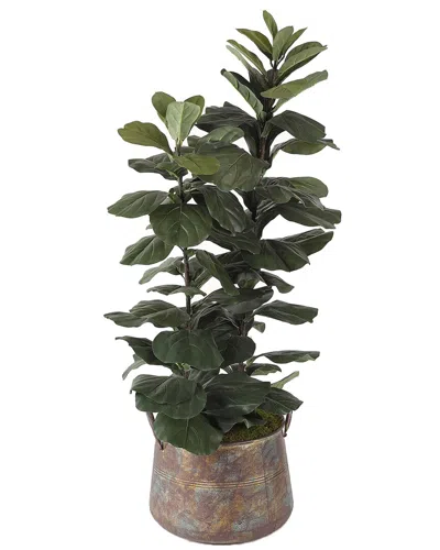 D&w Silks , Inc 56in Fiddle Leaf Fig In Aged Copper Planter